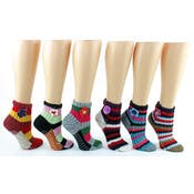 Women's Crocheted Socks - Assorted Designs, No Slip