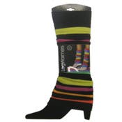 Women's Leg Warmers - Black & Neon Stripes