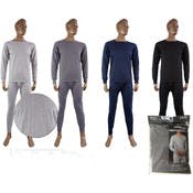 Men's Thermal Underwear Sets - Black, M-2X, Fleece-Lined