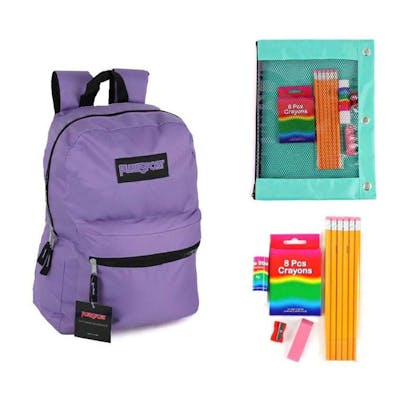 17" Classic Backpack &amp; Elementary Supply Kit - Purple