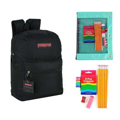 17" Classic Backpack &amp; Elementary Supply Kit - Black