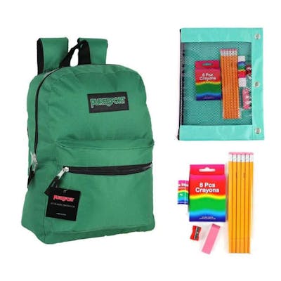17" Classic Backpack &amp; Elementary Supply Kit - Green