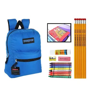15" Backpack &amp; Elementary School Supply Kit Sets - Blue