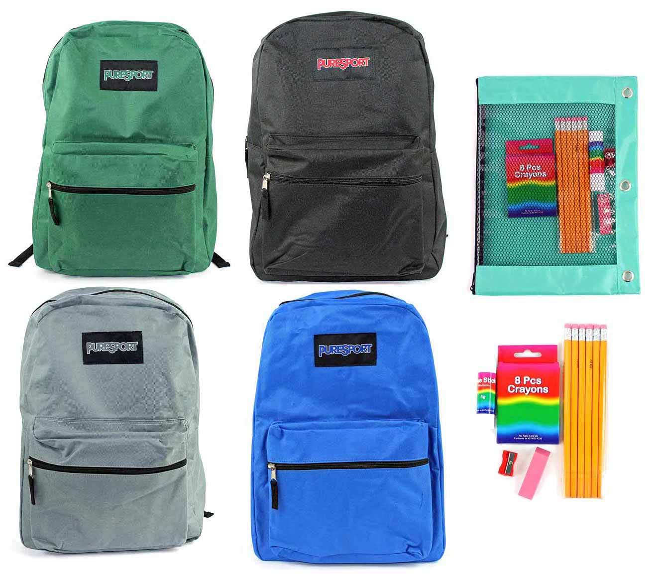 Wholesale Elementary Backpack & School Supply Kit 12 Pieces, Blue