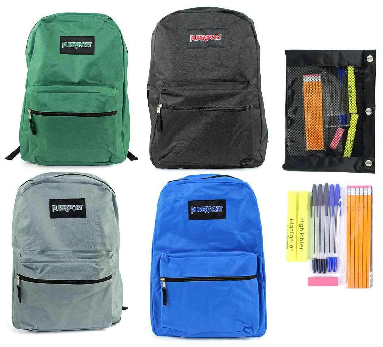 Wholesale High School Backpack & School Supply Kit - 16 Pieces, Blue