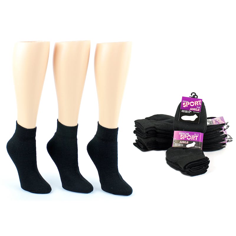 Women's Black Ankle Socks  Size 9-11