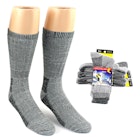 Men's Thermal Sport Socks - Gray, Merino Wool, 2-Pack, Size 10-13 image number null