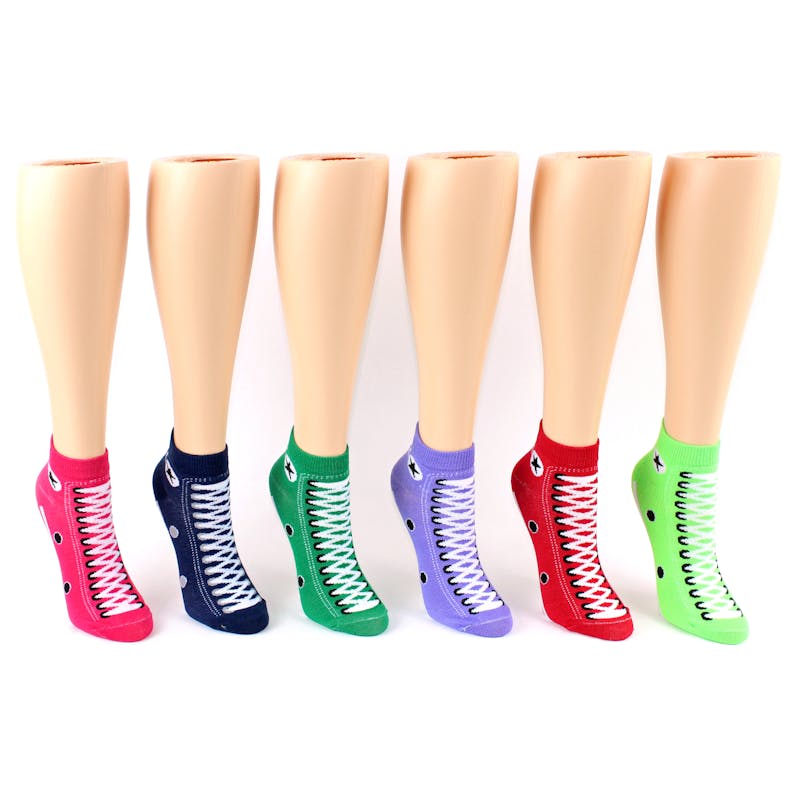 Women's Sneaker Print Low Cut Novelty Socks - Size 9-11