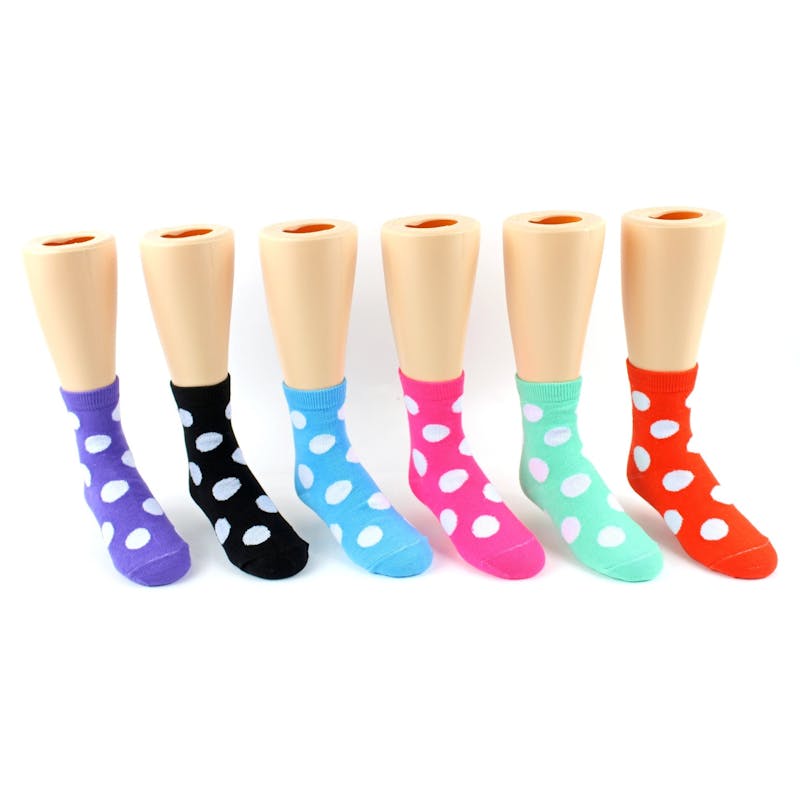 Toddler's Novelty Polka Dot Print Crew Socks