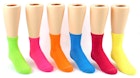 Kids' Crew Socks - Solid Neon, Size 6-8, Ages 8-12 image number null