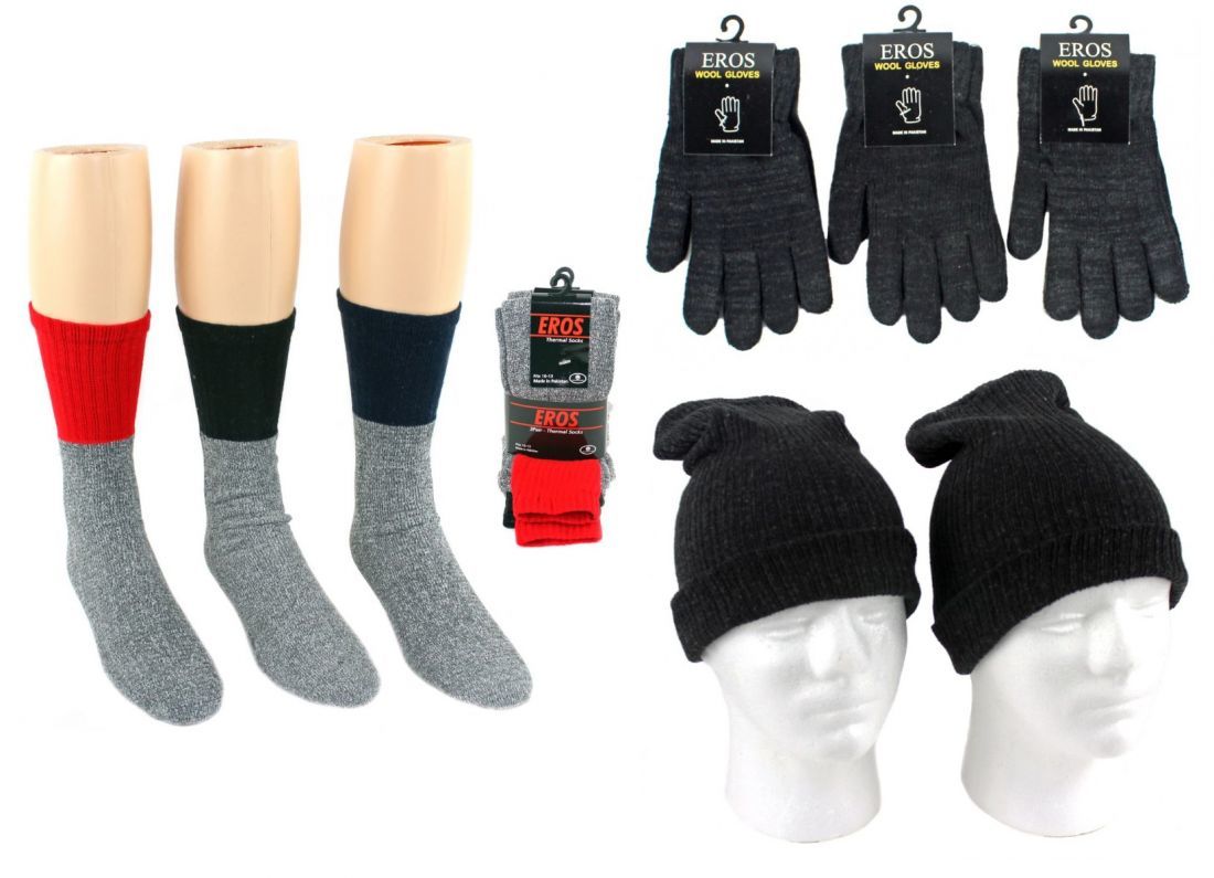 Bulk Adult Hats, Gloves & Socks - Merino Wool, Thermal Socks