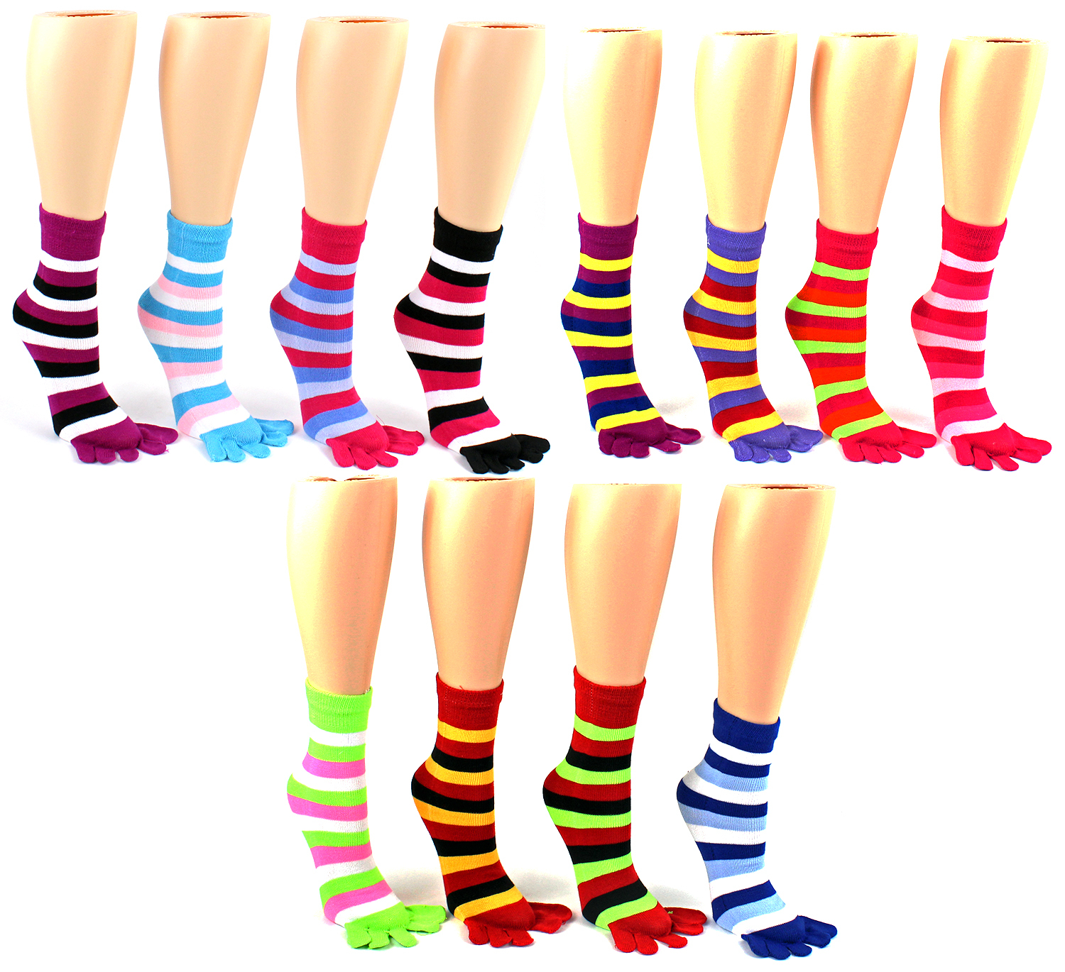 Rainbow Multicolored Toe Socks for Fun and Comfort