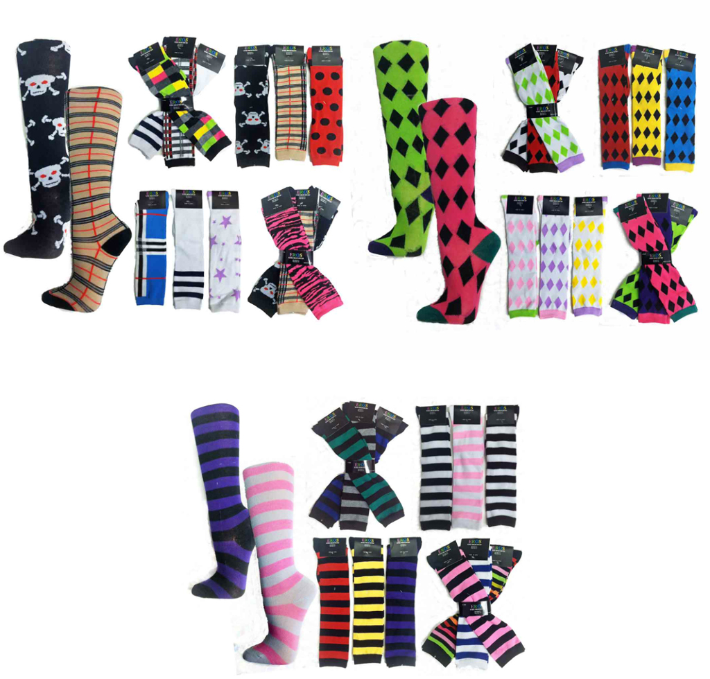 Wholesale Knee High Computer Socks Combination - Size 9-11