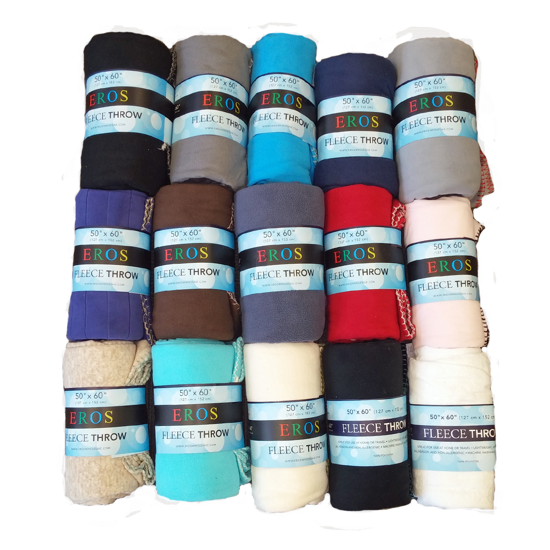Wholesale Fleece Blanket Throws Assortment 50'' x 60''