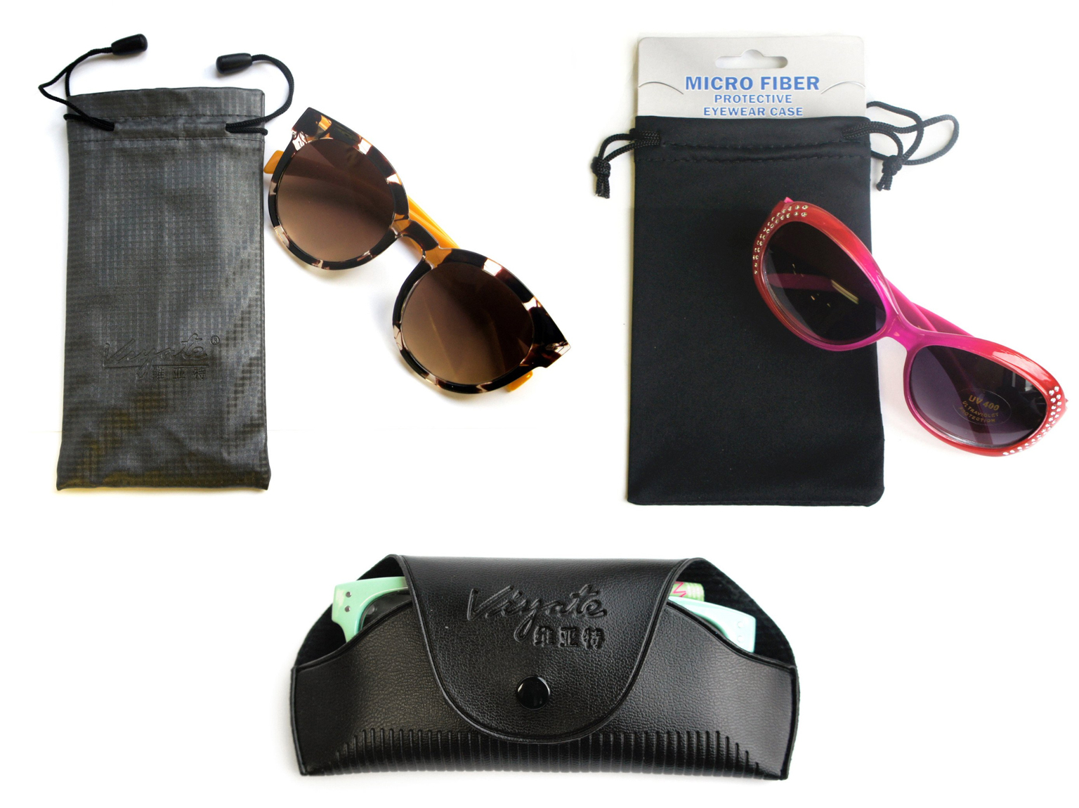 Wholesale Glasses Soft Cases Snap Shut Leather Cases DollarDays