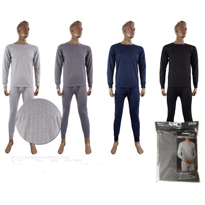 Men's Thermal Underwear Sets - Navy, M - 2X, Fleece-Lined