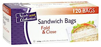 Fold Lock Plastic Sandwich Bags, 150 ct.