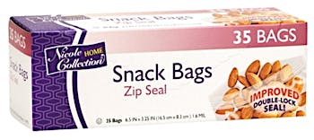 Nicole Home Collection 40 Count Zip Seal Storage Quart Size Bags