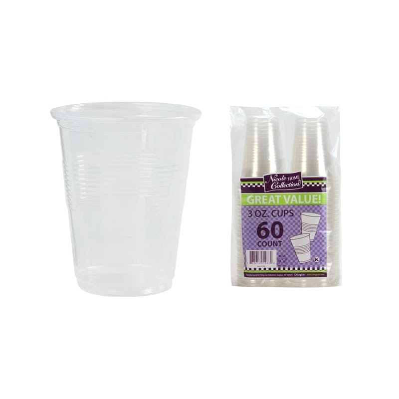 3 oz. Soft Clear Cups 60-Packs - Nicole Home Collection