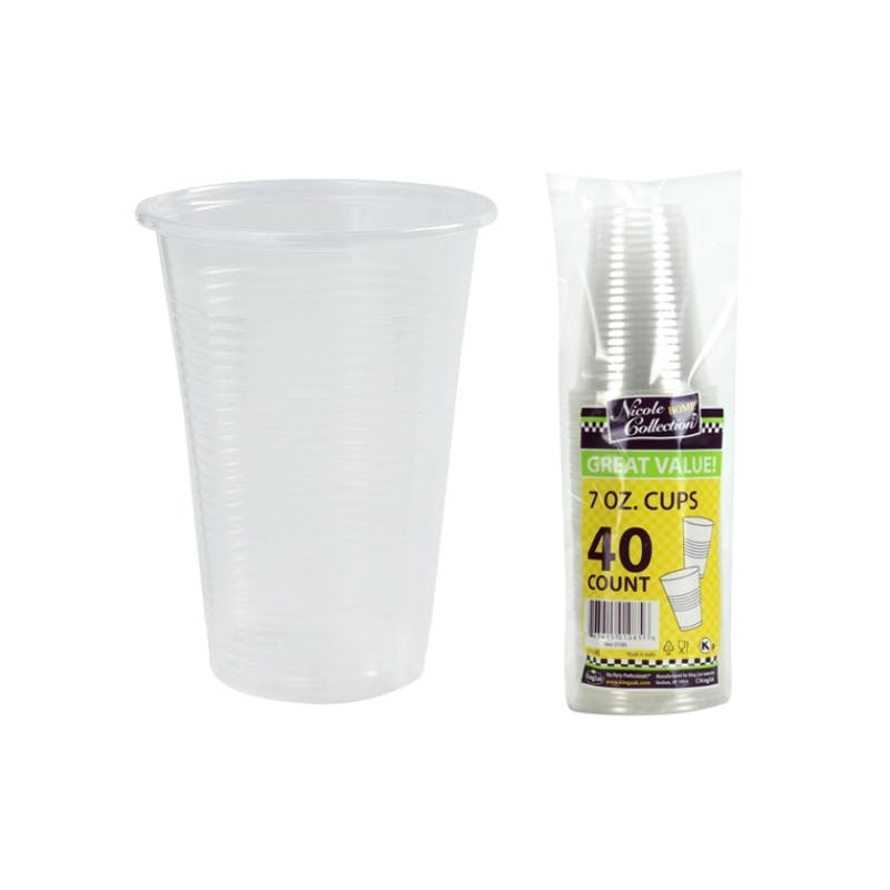 7 oz. Soft Clear Cups 40-Packs - Nicole Home Collection