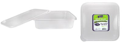 Square Storage Containers - Clear, with Lids, 80 oz, 2 Pack