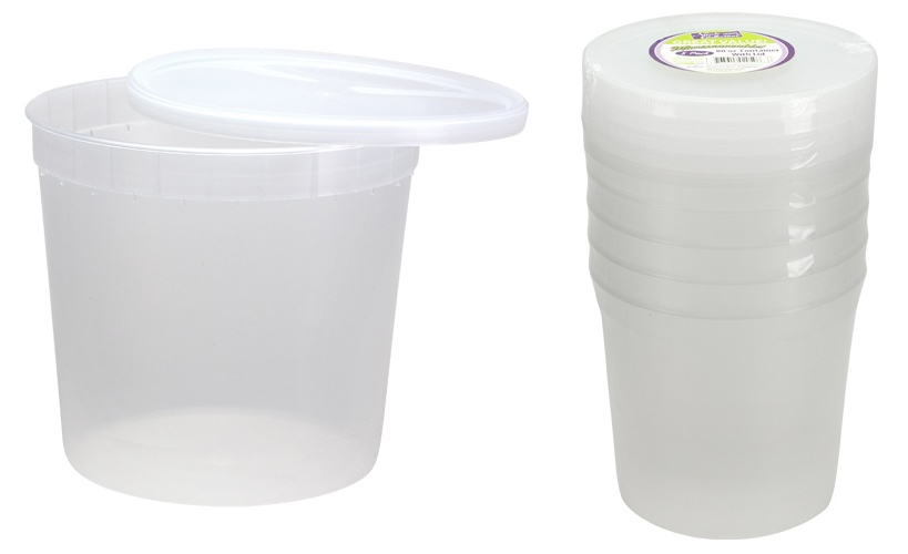80 oz. Plastic Deli Container with Lids 5Packs Nicole Home Collection