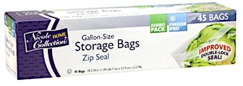 Nicole Home Collection Zip Seal Sandwich Bags, 50 ct, Clear