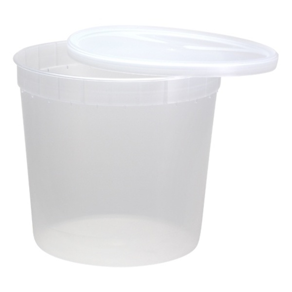 Mini Storage Containers - Round, Neon Lids, 3 oz, 14 Pack