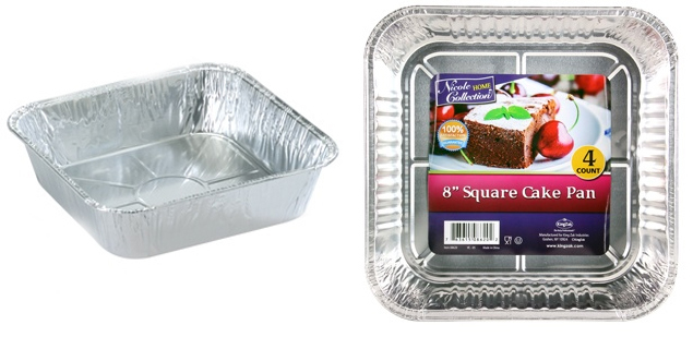 8 Square Disposable Aluminum Cake Pans - Foil Pans perfect for