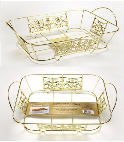 Decorative Pan Holder Half Size Gold Hanna K. Signature Elements