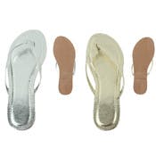 Women's Thong-Style Wedding Sandals - Silver & Gold, S-XL