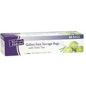 Gallon Storage Bags with Twist Ties - 60 Count, Kosher Certified