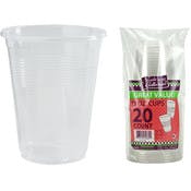 Plastic Soft Cups - Clear, 12 oz, 20 Pack