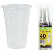Plastic Soft Cups - Clear, 7 oz, 40 Pack