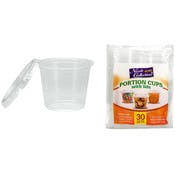 Plastic Portion Cups - Clear, with Lids, 5.5 oz, 30 Pack