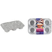 Aluminum Muffin Pans - 6 Cavity, 4 Pack