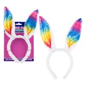 Easter Bunny Headbands - Rainbow Ears, 11"