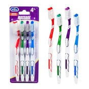 Massage Toothbrushes - Assorted, 4 Pack