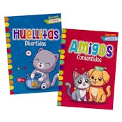 Huellitas Divertidas & Amigos Consentidos Coloring Books, Spanish - 80 Pages