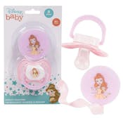 Disney Pacifier & Clip Sets - Princess Belle, 2pk