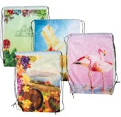 Drawstring Cinch Bags - 18", 4 Assorted Prints