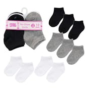 Girls' No-Show Socks - 3 Assorted, 12-24M, 10 Pk