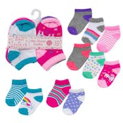 Girls' No-Show Socks - Asst Prints, 12-24M, 10 Pk
