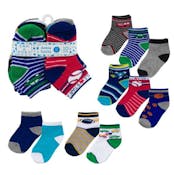 Boys' Ankle Socks - Sports Design, 2T-4T, 10 Pk