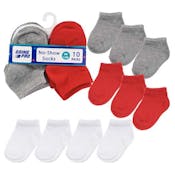 Boys' No-Show Socks - Assorted, 0-12M, 10 Pk