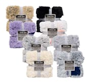 Faux Fur Throw Blankets - Assorted, 50" x 60"