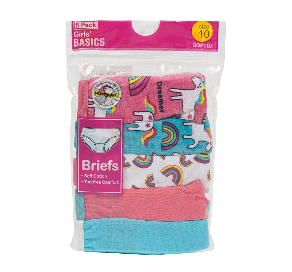 Girl's Panties - Assorted Prints, Size 4, 5 Pack
