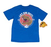 Kids' Jurassic Park T-Shirts - "Let Em Out", Deep Blue