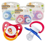 B-Friend Pacifiers & Case - Assorted Colors, 2 Pack + Case