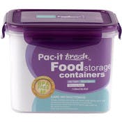 Rectangular Food Containers - Clear, with Purple Lid, 38.8 oz